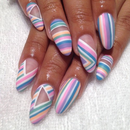 heynicenails:  Pastel Candy Stripe Nails for @fknfantastik #fknfantastiknails #nailart #nailpolish #