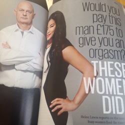 vixen-dollxx:  bellacashmere:  “Would you pay this man £175 to give you an orgasm?” …  No.   um  But if women provide that service to men, we are whores and sub human who don&rsquo;t get glorified in magazine articles&hellip;.