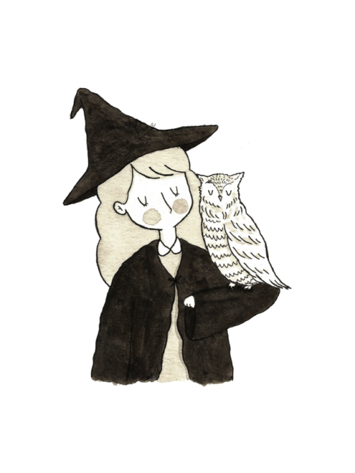 ash-elizabeth-art: Inktober #18 a witch and her friend