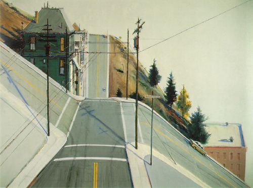 Wayne Thiebaud, 24th Street Intersection, 1977i am so fond of this whole series of San Francisco cit