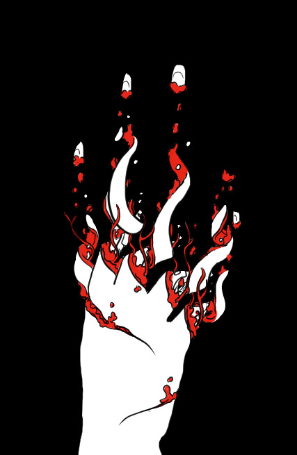 alias-sqbr:
“A hand with skin unwinding and blood and flecks of bone floating upwards.
”