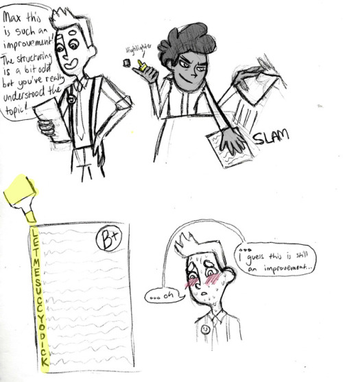 strand-by-strand:  @sheriffbuddy put out the call to draw their teen au and I just had to! I’m obsessed with your beautiful art! Expect little from me tho, I ignored   so much uni work to make this ahahahahaha :’)  Seriously, I haven’t drawn in