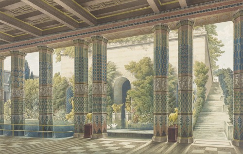 Karl Friedrich Schinkel Etude pour la transformation de l'Acropole en Palais, afin d'y abriter la fa