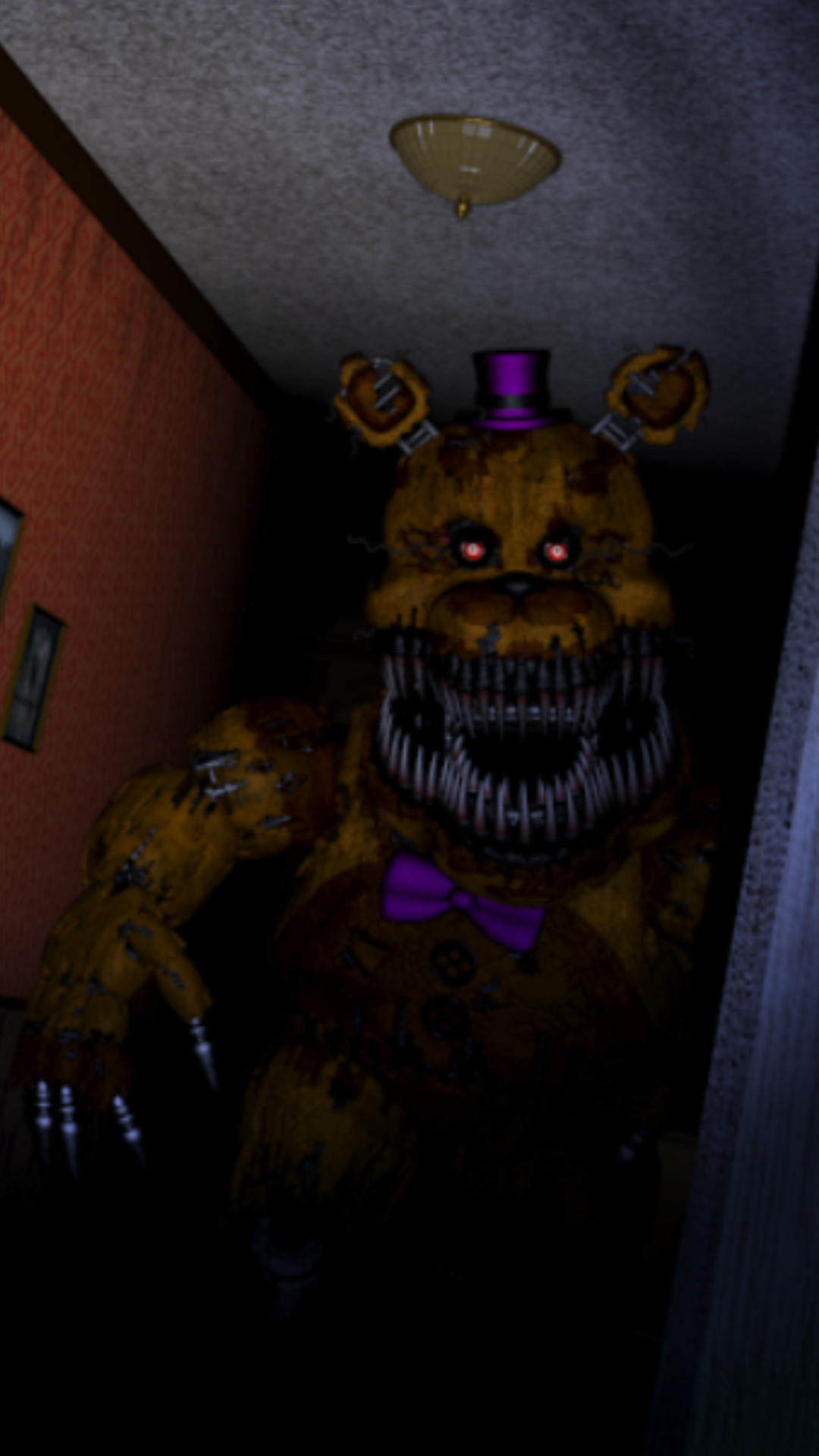 I lined up Nightmare Fredbear with one of his hallway renders and