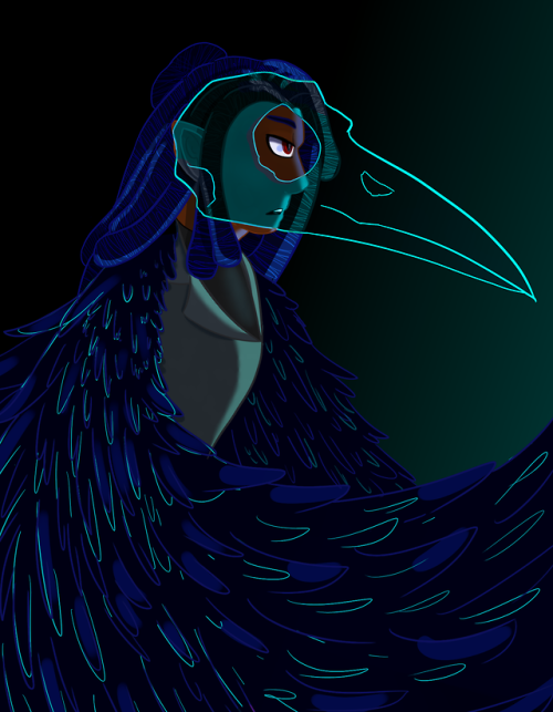 malachite-azurite: the grim reaper is gay [image: an illustration of Kravitz, in profile. He has bro
