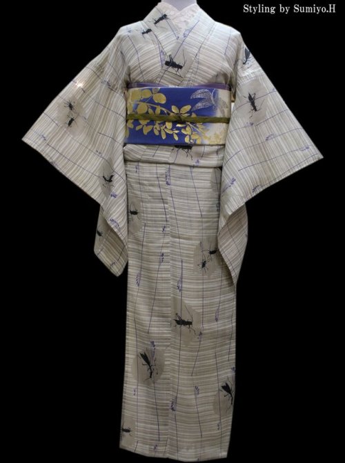 Lovely crickets (?) hemp summer kimono (seen on)