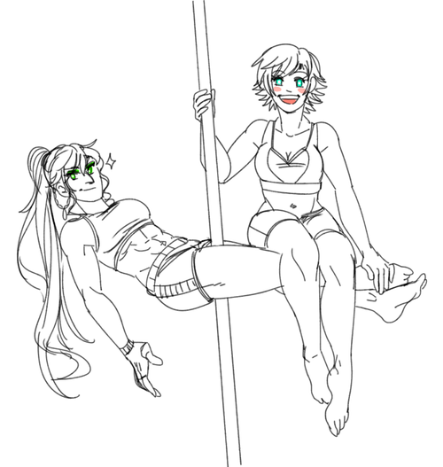xekstrin:  xuunies:   dori tagged that poledancing post as #pyrrha and i JUST HAD