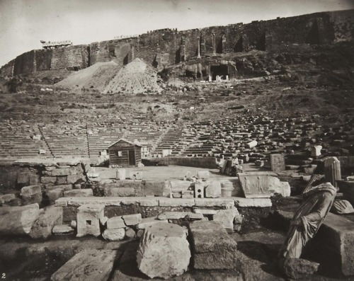 The Acropolis, with the Theatre of Bacchus by William James StillmanAmerican, 1869 (negative) and 18