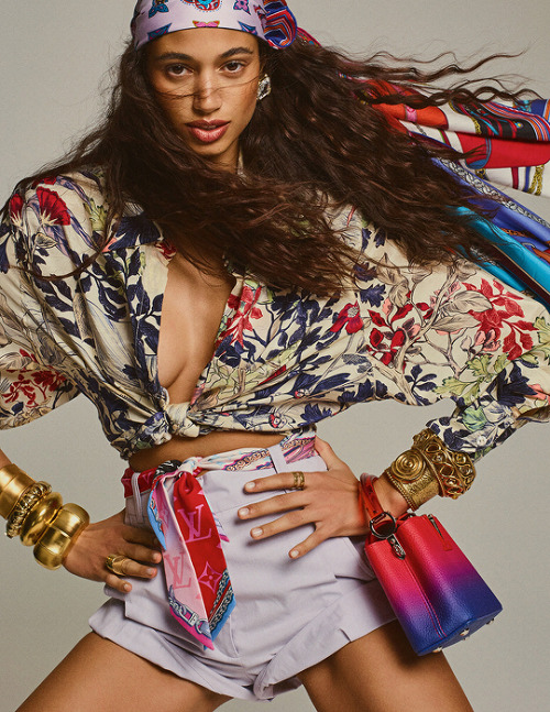 stylish-editorials: Malika El Maslouhi photographed by Gregory Harris for Vogue Paris (April 2021)