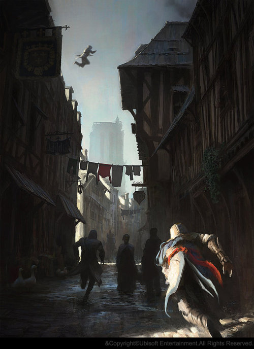 we-are-rogue:  The chase. by Gilles Beloeil Concept art I’ve done for Assassin’s Creed U
