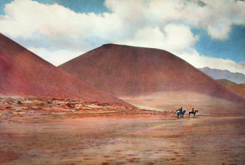 A view of two dead cones that dot the floor of the Haleakala Crater in Hawaii, February 1924.Photogr