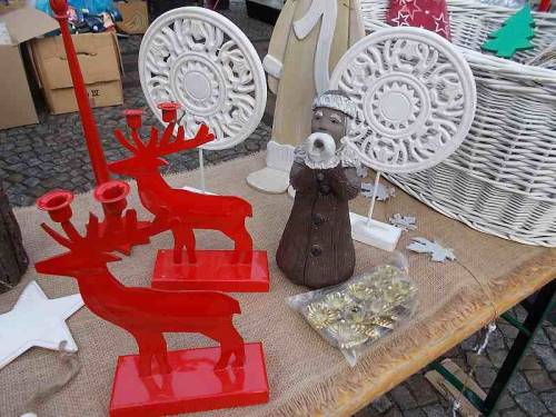 Merchandise offered on an antique market in the city Wroclaw, Poland.