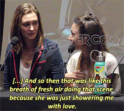 wayhaughtshipper:Kat: “I know one of my favorite scenes from this season was actually the scene, the “sorry” scene, where all the sorry balloons…and you’re like sitting on my lap.” (x)