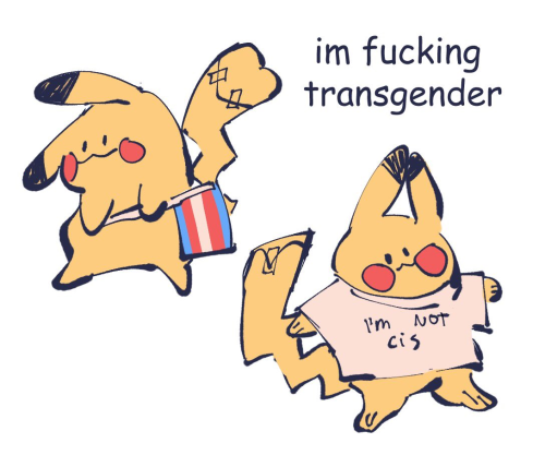 waninocco:trans pikachu reposted without cis jokes as the last one got taken down  