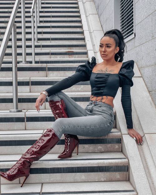 Natalie Mckee in Onlymaker boots 