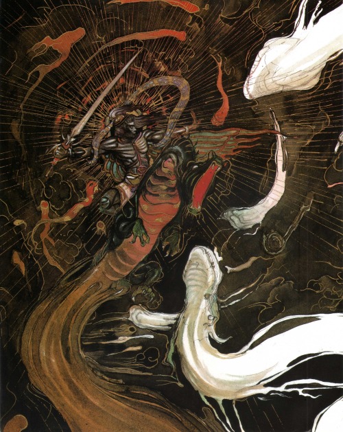 Animarchive:    Amon Saga By Yoshitaka Amano / Anime V Magazine (01/1991)    