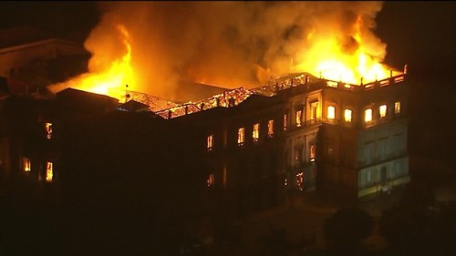 archivesandfeminism: deceptigay: The National Museum, in Rio de Janeiro, just went up in flames. T