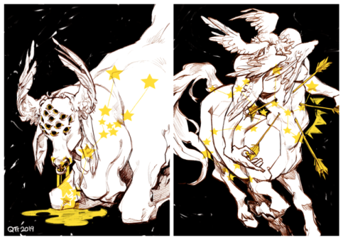 My astrological zodiac illustrations for Tua Culpa, a zine I released at the beginning of the year w