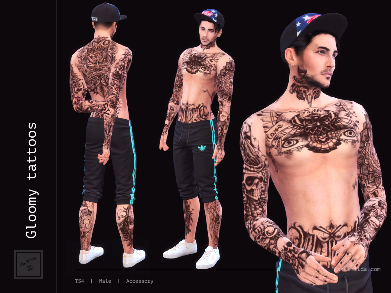 Random Flowers A Sims 4 CC Tattoos Set