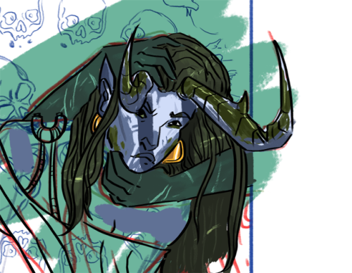 Was drawing a necromancer character and then kinda &hellip;&hellip;&hellip;.. gave up fo
