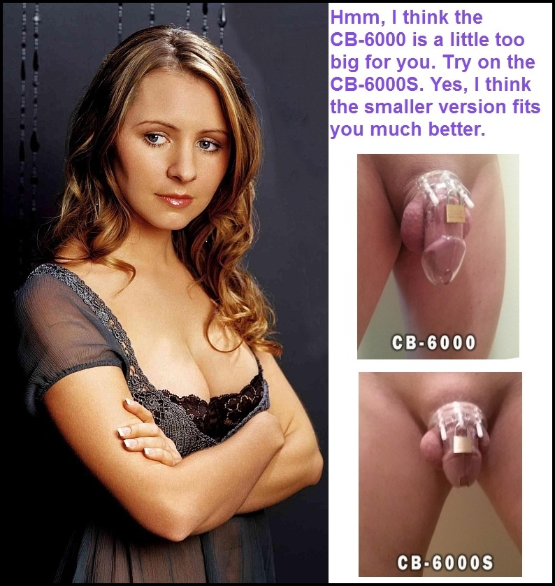 Beverley Mitchell requires all her slaves wear only very tight fitting chastity tubes.