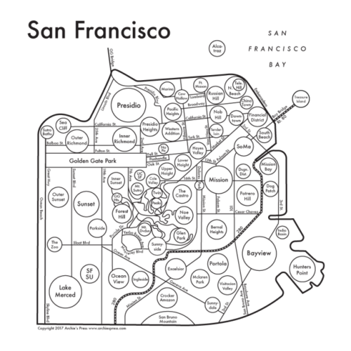 thebroilerroom: laughingsquid: Illustrated Minimalist Maps of Cities Around the World INNER RICHMOND