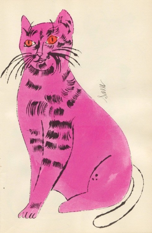 Andy Warhol (American, 1928-1987, b. Pittsburgh, PA, USA) - 1: Pink Sam with Orange Eyes from 25 Cat