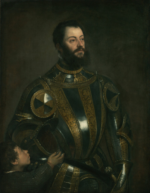 Alfonso de Avalos, marqués del Vasto con un paje por Tiziano, 1533.