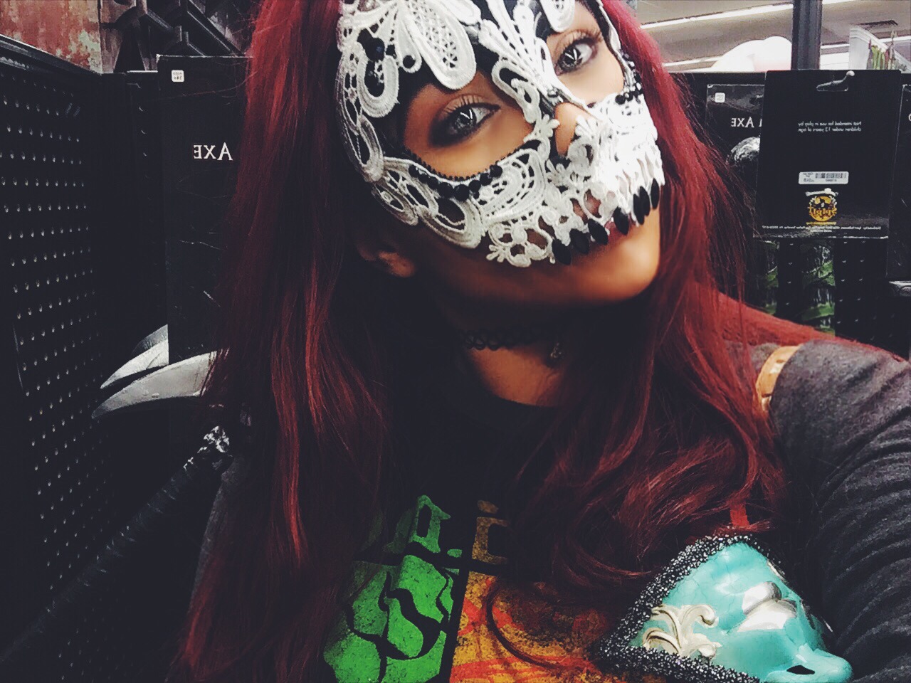 gabrielle-skye:  had fun at the Halloween store today💀