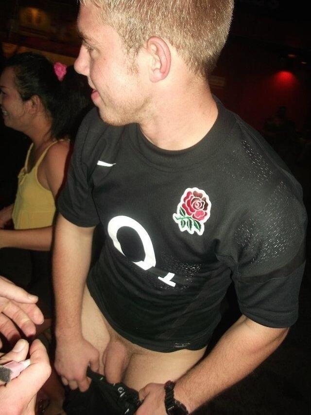 rugbysocklad:  Rugby lads get their dicks out for any occasion!