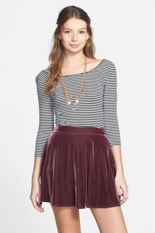 Frenchi Velour Skater Skirt (Juniors)