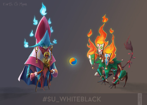 Some concepts I made for the Whiteblack challenge last yearThe blue creatures represent the moon nat