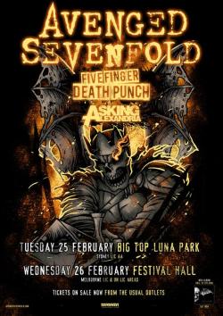 askingxalexandria:  Asking Alexandria will be joining Avenged Sevenfold and Five Finger Death Punch on 2 sidewave shows in Australia. Ticket info here.