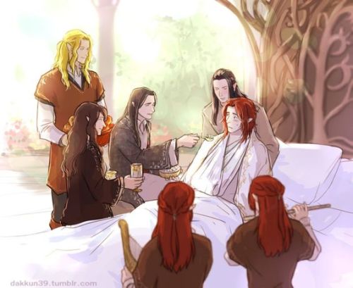 dakkun39.tumblr.comA recovering Maedhros with his brothers