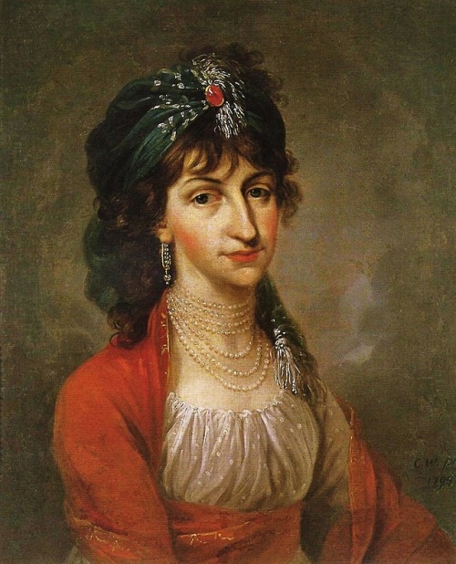 Portrait of Kazimiera Potocka-Wilżyny  dressed “a la Turque” by Kazimierz Wojniakowski, 