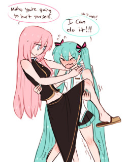  since i always draw luka picking miku up