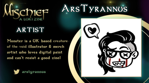 mischieflokizine: ❄️ARTIST SPOTLIGHT: ArsTyrannus❄️Introducing Mischief: A Loki Zine’s next artist c