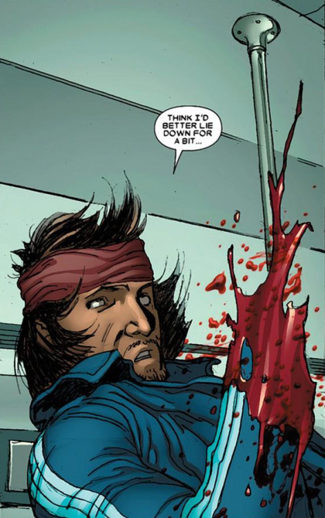 blustreakfreak:  midsnacker:  Wolverine - Weapon X #1  He just cuts off people’s hands all the time I’m telling you guys 