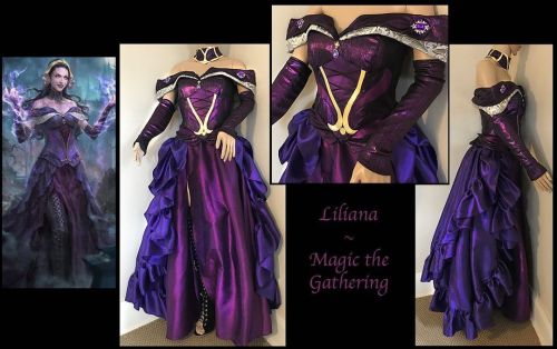 Since I’m posting #MtG gowns, here’s another commission I did, Liliana! The purples are so pretty in