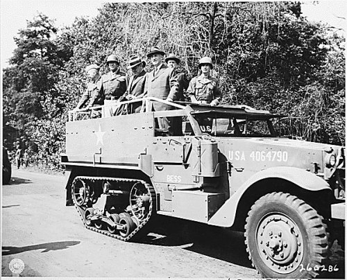 m4a1-shermayne:Major General Frank Parks, General George Patton, Colonel W. H. Kyle, J. J. McCloy, H