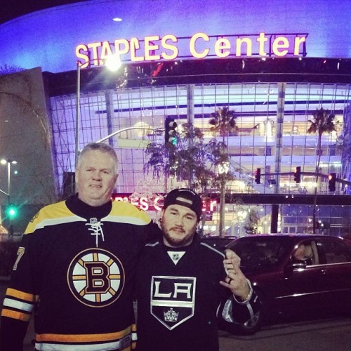 Me and my father n law #lakings #bruins game #weareallkings (at...