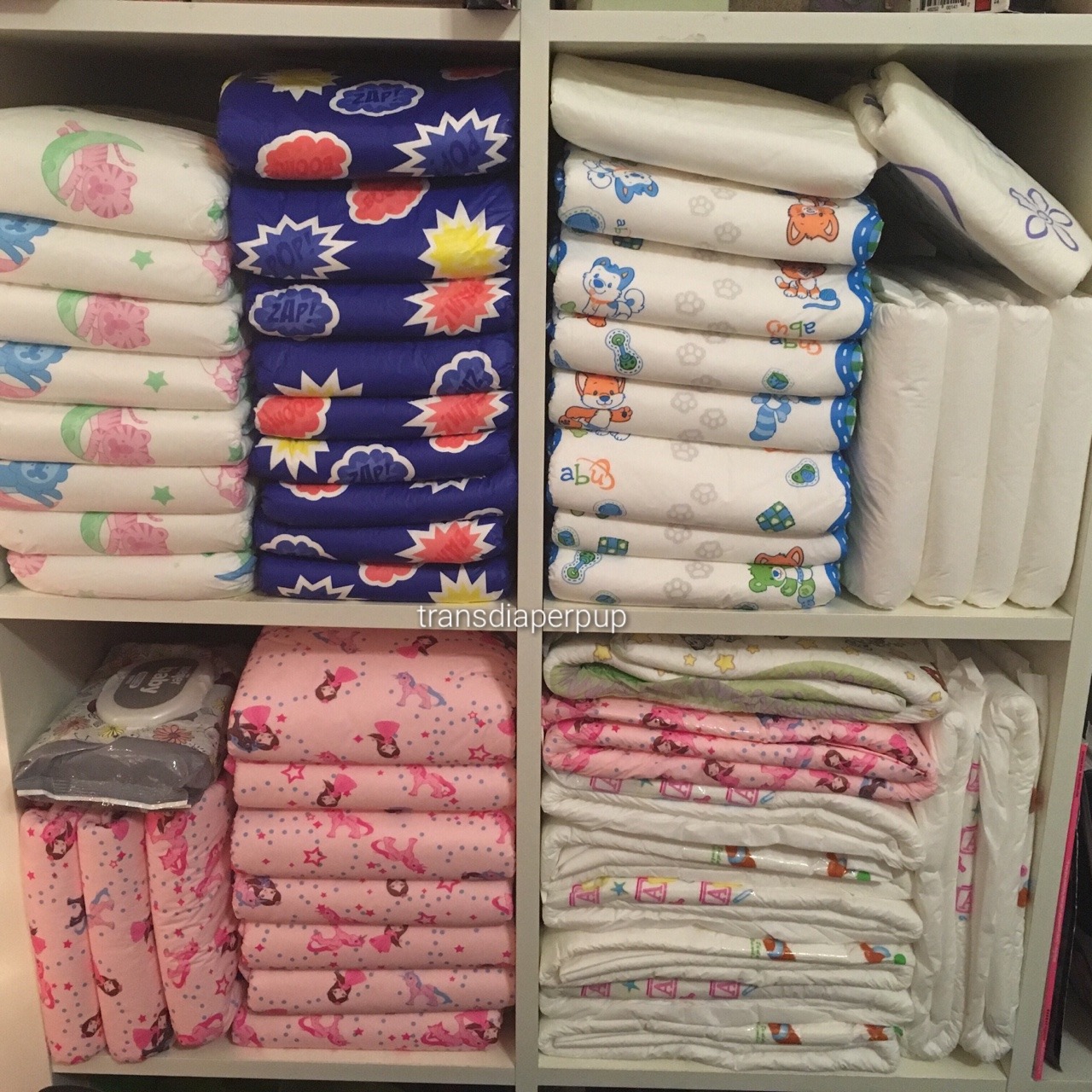 dad34549:  transdiaperpup: current stash. that doesn’t count the 6 unopened bags!