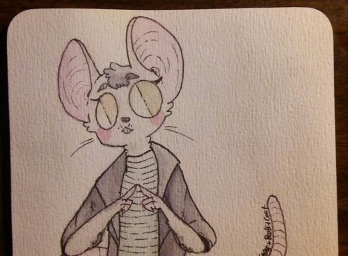 Inktober day 26. Squeak and dress+coat+stockings+boots. Here’s a little cutie mouse.