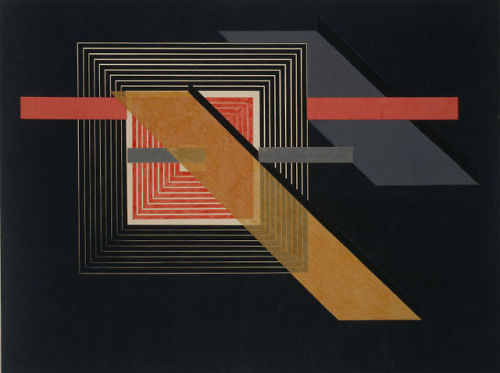 hipinuff:El Lissitzky (Russian: 1890-1941), Proun, c.1924–25. Collage of various cut-and-tipped wove