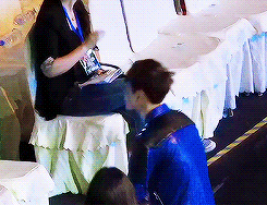 ixings:  Yixing bowed about 22 times to everyone before leaving the award show, even