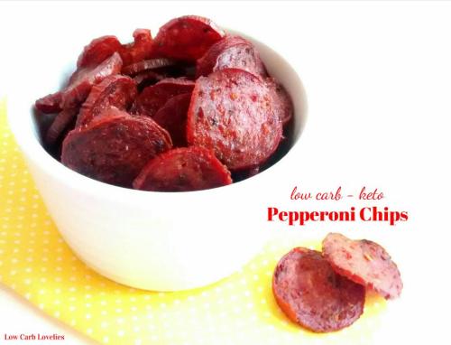 Pepperoni ChipsI always have leftover pepperoni when I buy a whole phallic cylinder of the stuff&hel