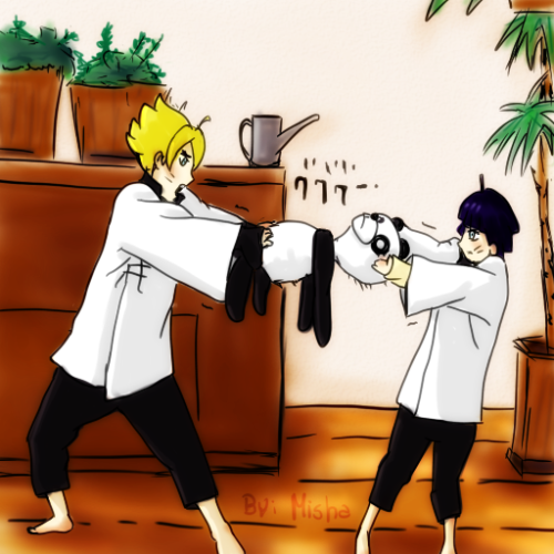 xfullmoon:  Boruto and Himawari by NekoMisha re dibujado y pintado de este scan <3 redraw  by me <3visita: https://www.facebook.com/MishArts78 para mas dibujos! 