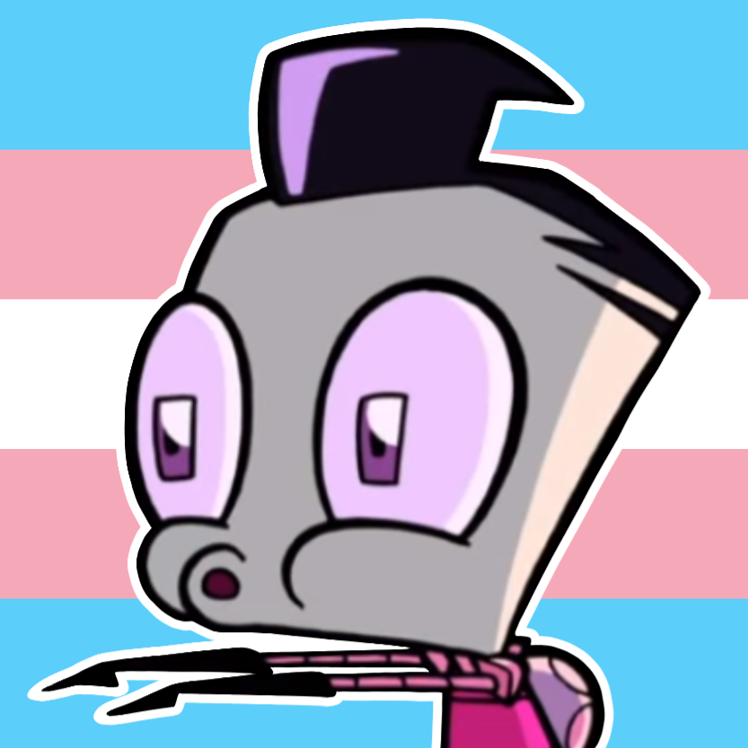 Matching icons of Zim and Gir + Trans flag! - ZIM SAYS GAY RIGHTS!
