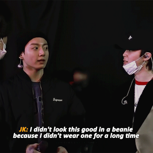 The Members Gathered Around Jungkook Petting Him For Wearing A Beanie 