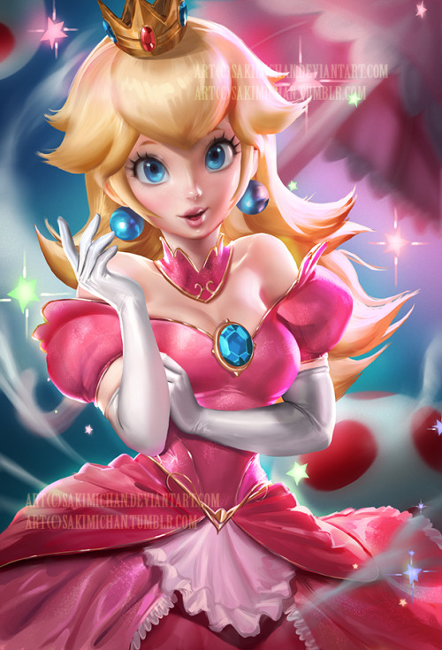 speedyssketchbook:  sakimichan:  Since I already drew Rosalina I though I’d draw Peach( from Mario game series) too :) I did a bit of experimenting with her dress , was fun designing it but still keeping some of her iconic dress features : D Hope you